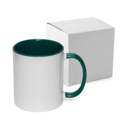 JS Coating mug 330 ml FUNNY dark green with box Sublimation Thermal Transfer