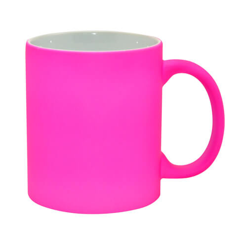 Mug Fluorescent Pink Matte Sublimation Thermal Transfer Pink Mugs