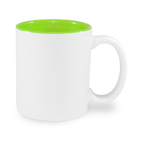 JS Coating mug 330 ml with light green interior Sublimation Thermal Transfer