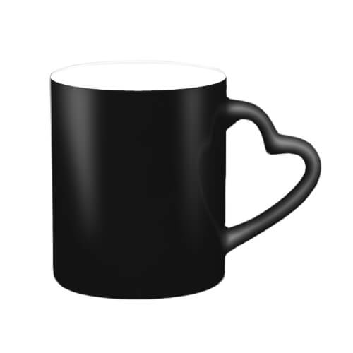 Magic mug with heart shaped handle black Sublimation Thermal Transfer