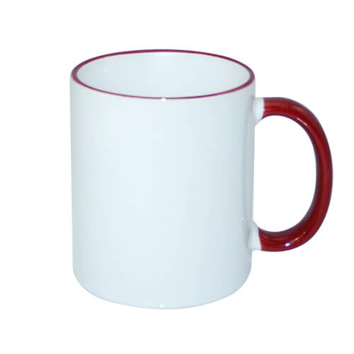 Mug A+ 330 ml with maroon handle Sublimation Thermal Transfer