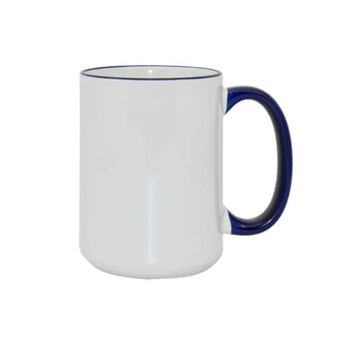 Mug MAX A+ 450 ml with navy blue handle Sublimation Thermal Transfer
