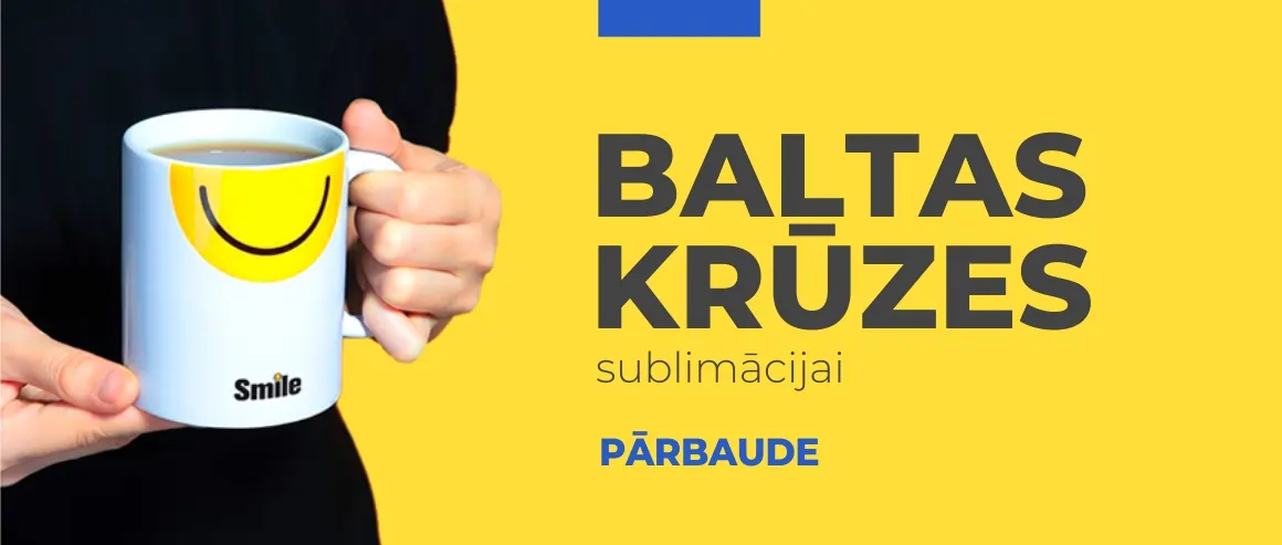 Baltas krūzes ar apdruku