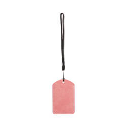 Leren bagagelabel voor sublimatie - roze koepel met zwarte string