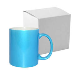Metalen mok 330 ml blauw met een kartonnen doos Sublimation Thermal Transfer
