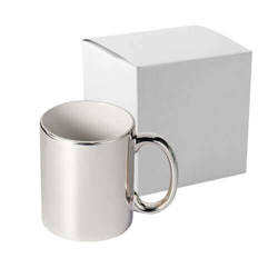 Mok 330 ml voor sublimatie met kartonnen doos - zilver
