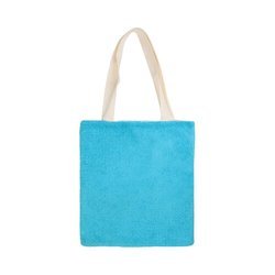 Pluche tas 34 x 37 cm voor sublimatie - wit en blauw
