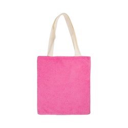 Pluche tas 34 x 37 cm voor sublimatie - wit en roze