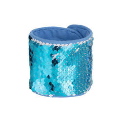 Polsband met tweekleurige pailletten - lichtblauw