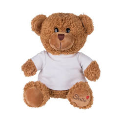 Teddybeer 23 cm met T-shirt voor sublimatiedruk - bruin