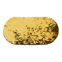 Tweekleurige pailletten voor sublimatie en applicatie op textiel - gouden ovaal