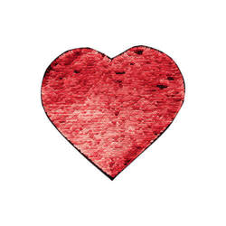 Tweekleurige pailletten voor sublimatie en applicatie op textiel - rood hart 22 x 19,5 cm
