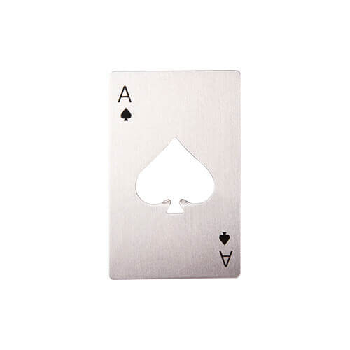 5,5 x 8,5 cm flesopener voor sublimatie - poker
