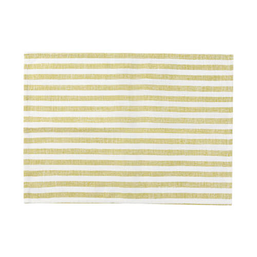 Canvas tafelmat 50 x 35,5 cm crème met lichtgroene strepen voor sublimatie