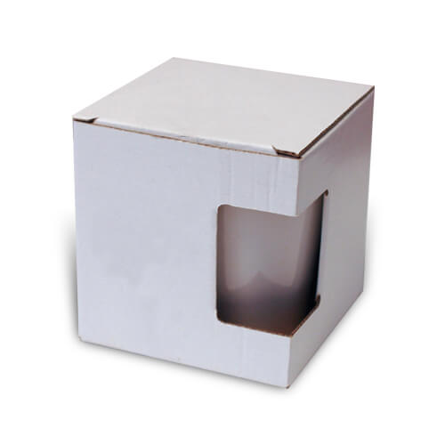 Een doos met een venster voor een kleine Latte-mok.Sublimation Thermal Transfer