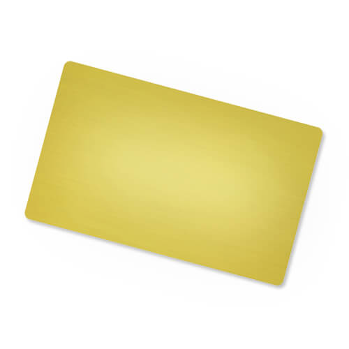 Goudkleurige metalen visitekaartjes, set van 10. Sublimatie thermische overdracht