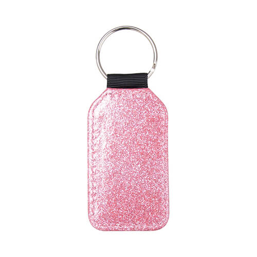 Leren sleutelhanger met glitter voor sublimatie - roze barrel
