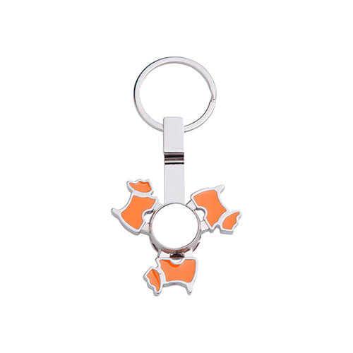Metalen sleutelhanger - spinner voor sublimatie - Hond - oranje