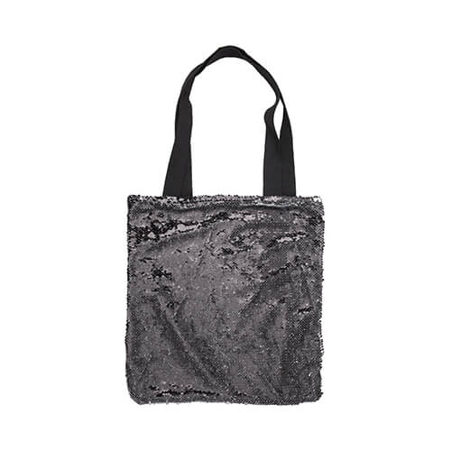 Tas met tweekleurige pailletten 35 x 38 cm voor sublimatie - zwart