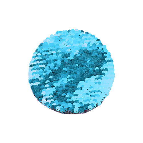 Tweekleurige pailletten voor sublimatie en applicatie op textiel - blauwe cirkel Ø 10