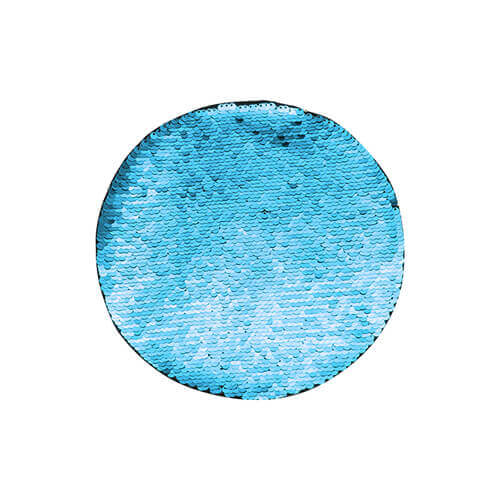 Tweekleurige pailletten voor sublimatie en applicatie op textiel - blauwe cirkel Ø 19