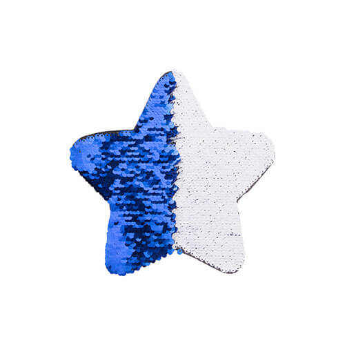 Tweekleurige pailletten voor sublimatie en applicatie op textiel - blauwe ster