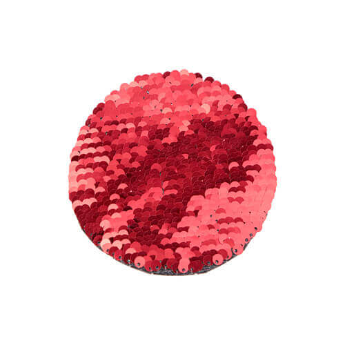 Tweekleurige pailletten voor sublimatie en applicatie op textiel - rode cirkel Ø 10