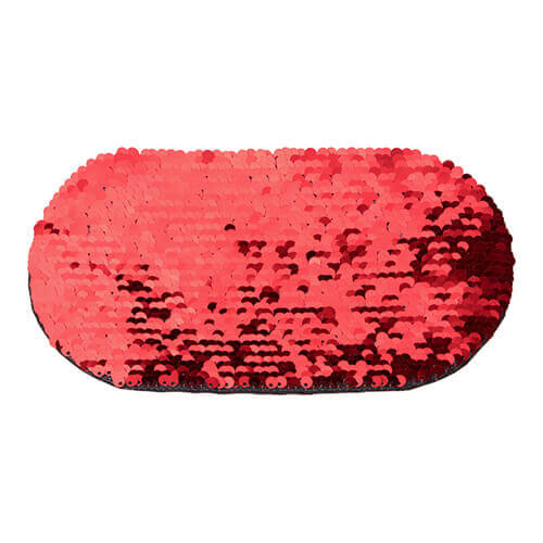 Tweekleurige pailletten voor sublimatie en applicatie op textiel - rood ovaal