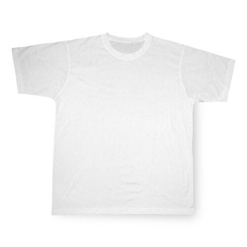 Wit T-shirt met subli-print. Sublimatie thermische overdracht