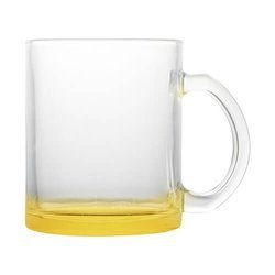 330 ml glass mug for sublimation - with a yellow bottom