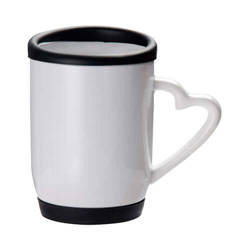360 ml mug with black silicone lid and coaster for sublimation printing 