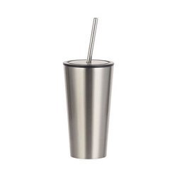 480 ml mug with a straw for sublimation - silver