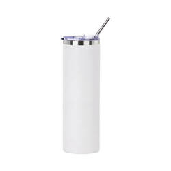900 ml stainless steel tumbler with sublimation straw - matt white