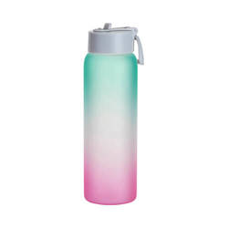 950 ml frosted glass sports bottle for sublimation - pink-green