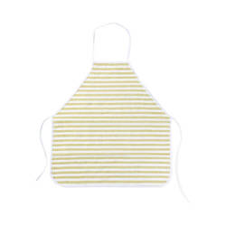 A linen apron for sublimation - cream with light green stripes