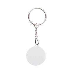 A plastic key ring with a chain for sublimation - circle
