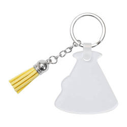 Acrylic keychain for sublimation - megaphone with yellow fringes