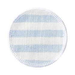 Canvas cup coaster Ø 10 cm cream with blue stripes for sublimation