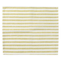 Canvas table mat 45 x 40 cm cream with light green stripes for sublimation