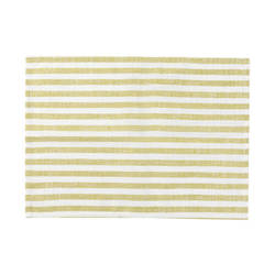 Canvas table mat 50 x 35.5 cm cream with light green stripes for sublimation