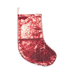 Christmas stocking with sequins for sublimation - red