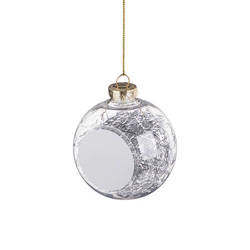 Christmas tree ball for sublimation with silver angel hair
