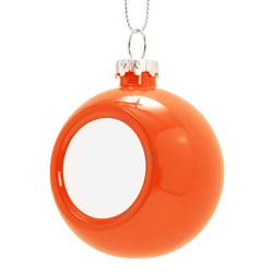 Christmas tree bauble Ø 6 cm for sublimation - shiny orange