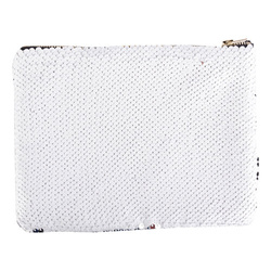 Cosmetic bag 20.5 x 16 cm with white sequins for sublimation