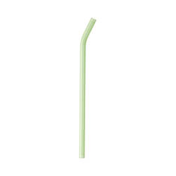 Curved glass straw 20 cm - green
