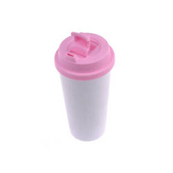 ECO Tumbler coffee mug pink lid Sublimation Thermal Transfer