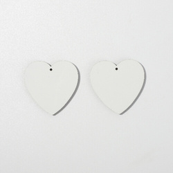 Earrings made of MDF for sublimation - big heart