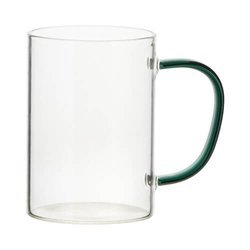 Glass with a green handle for sublimation 360 ml