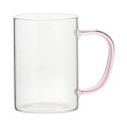 Glass with a pink handle for sublimation 360 ml