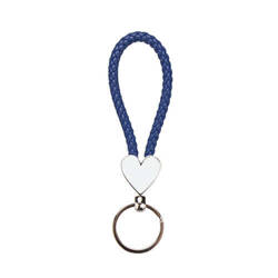 Keychain braided heart for sublimation printing - blue
